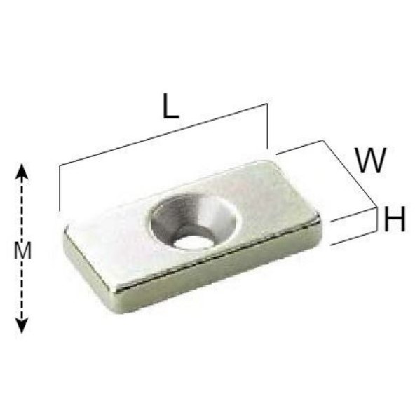 ネオジム磁石　プレートキャッチ（角型）